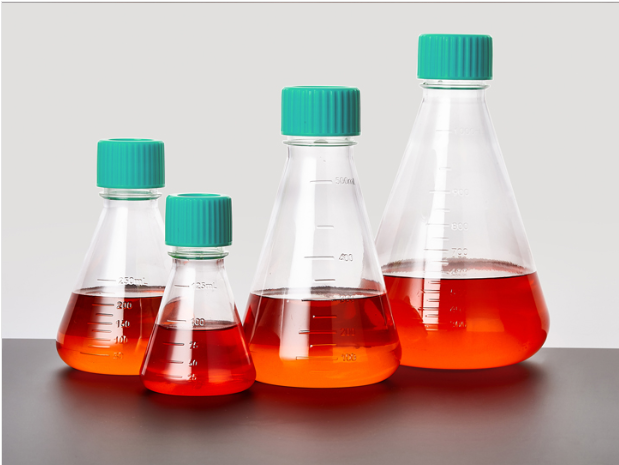 1000mL PETG Erlenmyer Flask with Vent cap, Baffled Bottom, DNase/RNase free, Sterile, Individually Packed, Case of 24